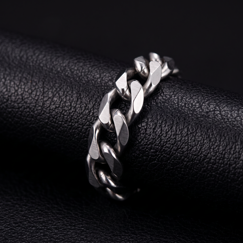 VLKRY - Pure Titanium Jewelry Ascent Armband aus reinem Titan mit modernem 4,1 mm Panzerketten-Design