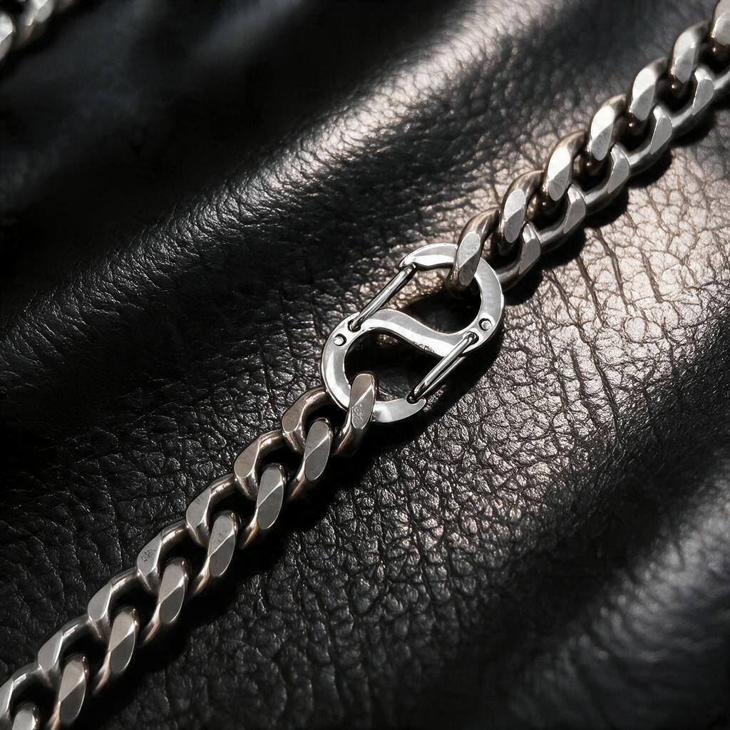 VLKRY - Pure Titanium Jewelry Classix Halskette aus massivem Titan mit mattem Glanz und sicherem Karabinerverschluss