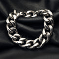 VLKRY - Pure Titanium Jewelry Destiny Armband aus massivem, silberfarbenem Titan mit robustem Kettenglied-Design