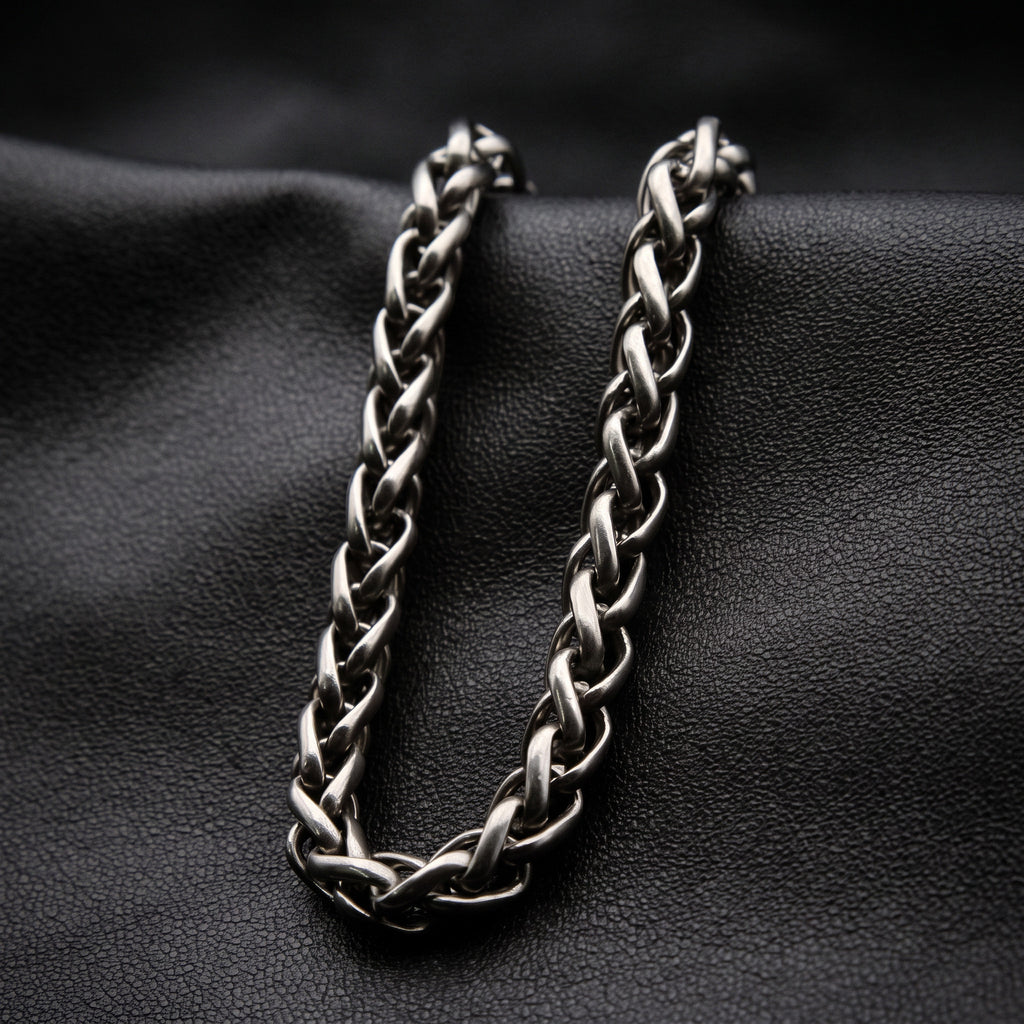 VLKRY - Pure Titanium Jewelry Dragon Bone Armband aus reinem Titan mit markantem, ineinander verschlungenem Kettendesign
