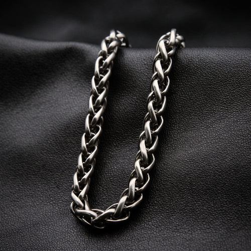 VLKRY - Pure Titanium Jewelry Dragon Bone Armband aus reinem Titan mit markantem, ineinander verschlungenem Kettendesign