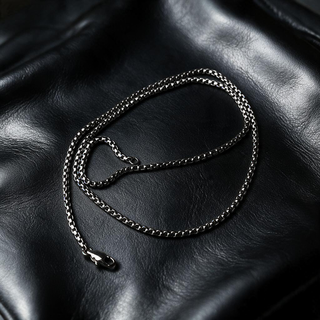 VLKRY - Pure Titanium Jewelry Echo Halskette mit 2,5 mm quadratischem Box-Kettendesign aus reinem Titan