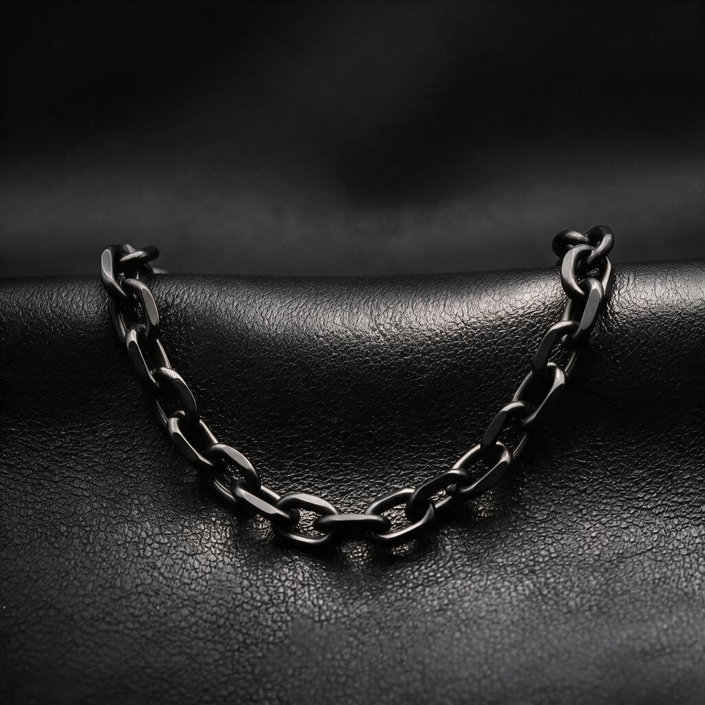 VLKRY - Pure Titanium Jewelry Flow Armband aus dunklem, korrosionsbeständigem Titan mit minimalistischen Kettengliedern