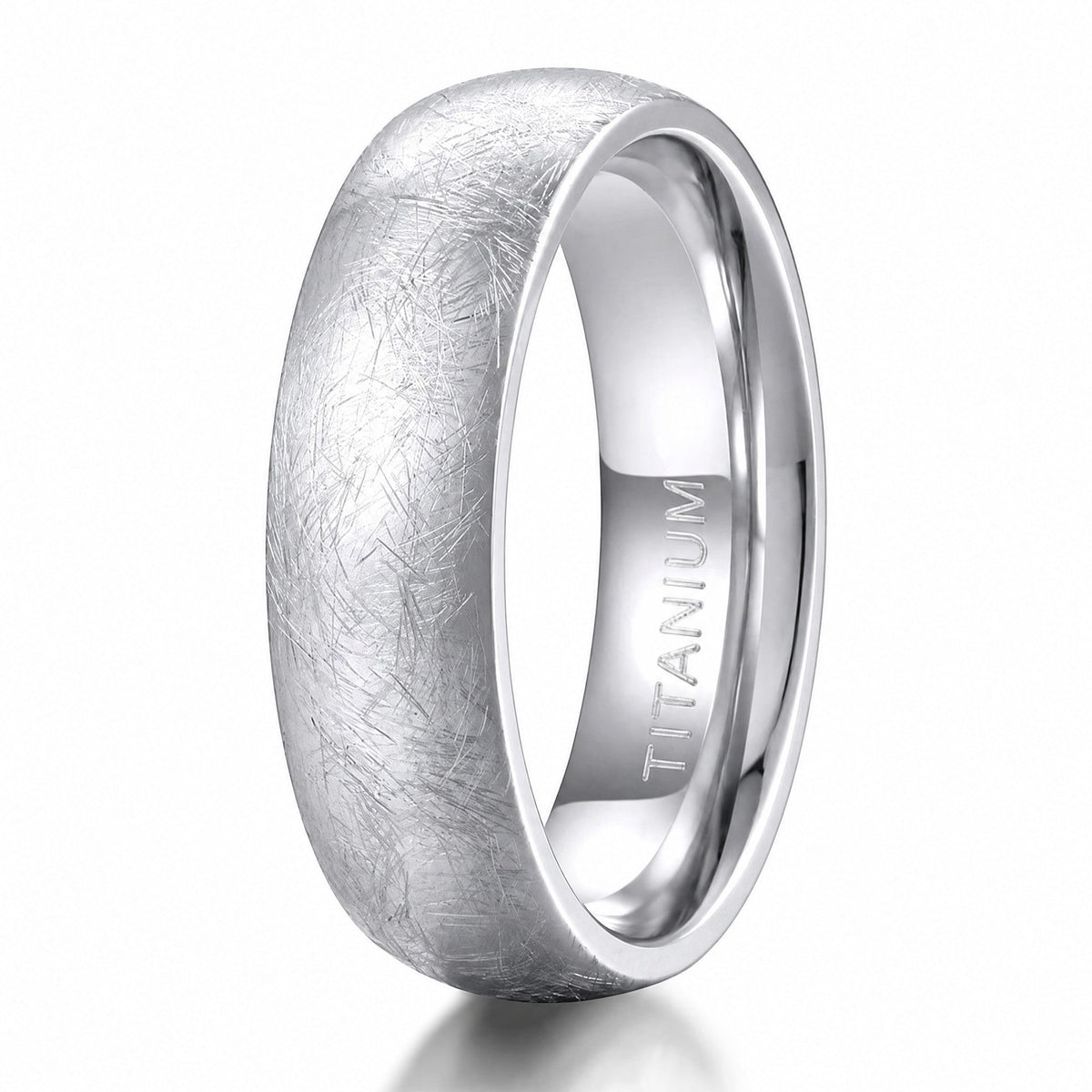 VLKRY - Pure Titanium Jewelry Frost Ring mit eisgebürsteter, strukturierter Oberfläche und polierter Innenseite.