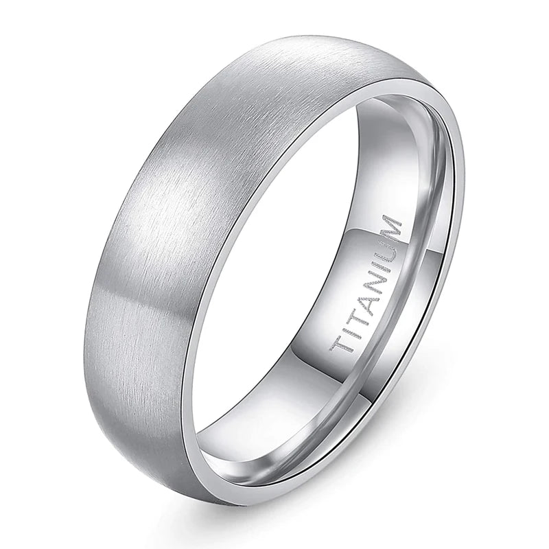 VLKRY - Pure Titanium Jewelry schlichter Ring aus gebürstetem Titan mit polierter Innenseite