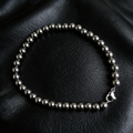 VLKRY - Pure Titanium Jewelry Pearl Armband aus silberfarbenen 5mm Titanperlen mit sicherem Verschluss