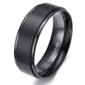 Schwarzer VLKRY - Pure Titanium Jewelry Ring mit gebürsteter Oberfläche und poliertem Innenbereich aus Titan