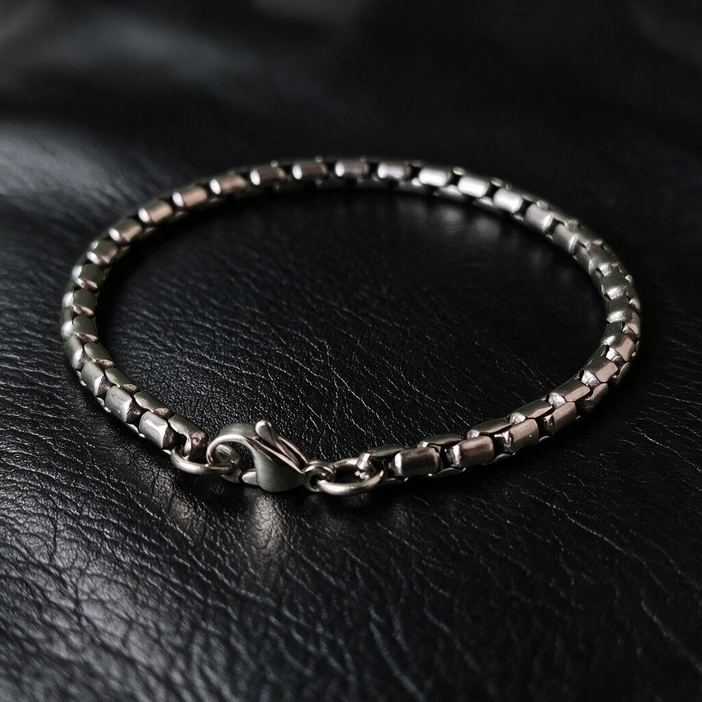 VLKRY - Pure Titanium Jewelry Armband mit 3,5 mm Schlangenkettendesign aus poliertem, hypoallergenem Titan
