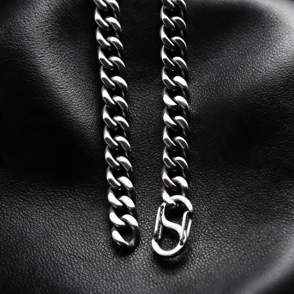 VLKRY - Pure Titanium Jewelry Timeless Armband aus poliertem, leichtem Titan mit klassischem Kettenglied-Design