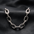 VLKRY - Pure Titanium Jewelry Armband mit industriellem Kettenglied-Design aus massivem, silberfarbenem Titan.