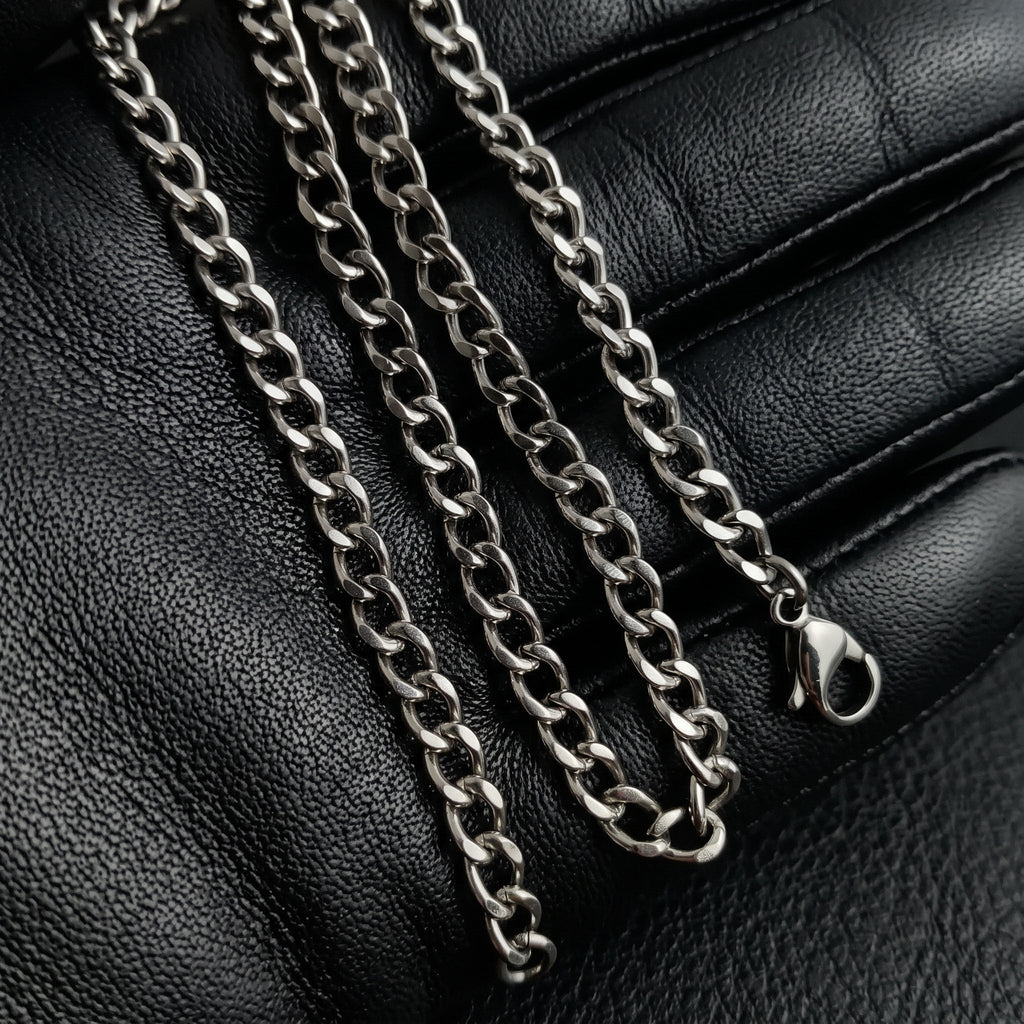 VLKRY - Pure Titanium Jewelry Grounded Halskette aus reinem Titan mit klassischem Kettendesign und Karabinerverschluss