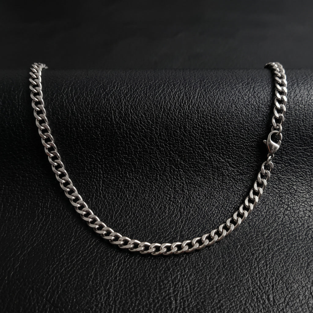 VLKRY - Pure Titanium Jewelry Grounded Halskette aus reinem Titan mit klassischem Kettendesign und Karabinerverschluss
