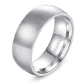 VLKRY - Pure Titanium Jewelry Ring mit gebürsteter, silberner Oberfläche und polierter Innenseite